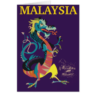 Malaysia Dragon vintage style travel poster