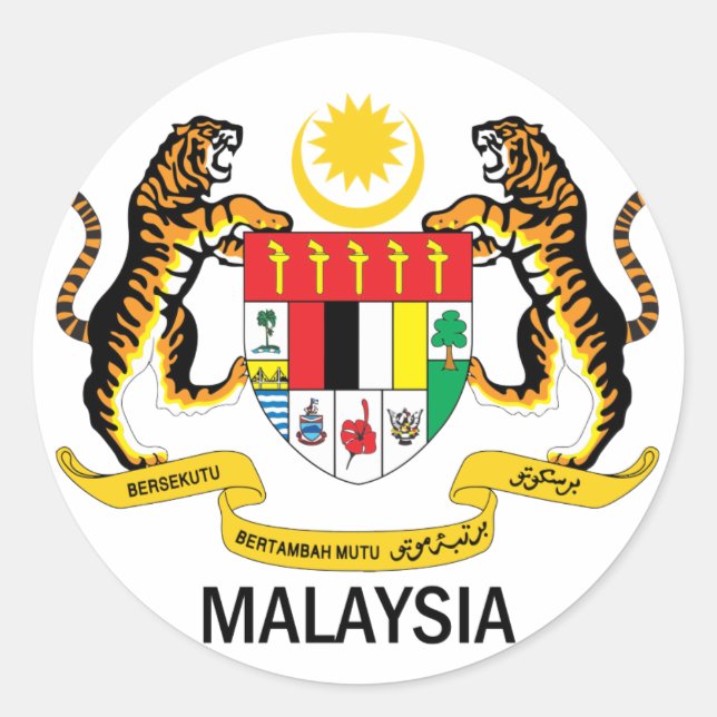 MALAYSIA - emblem/flag/symbol/coat of arms Classic Round Sticker (Front)