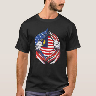 Malaysia Flag American Proud Of My Malaysian Herit T-Shirt