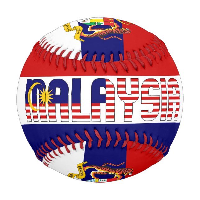 Malaysia Flag and Coat of Arms Patriotic Baseball (Front)