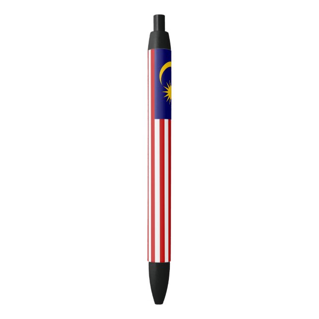 Malaysia Flag Black Ink Pen (Front Vertical)