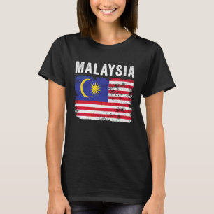 Malaysia Flag Distressed Men Women Kids Malaysia T-Shirt