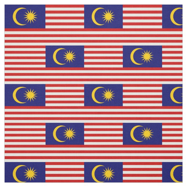 Malaysia Flag Fabric (Swatch)