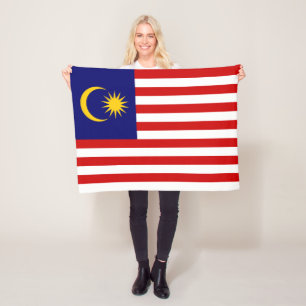 Malaysia Flag Fleece Blanket