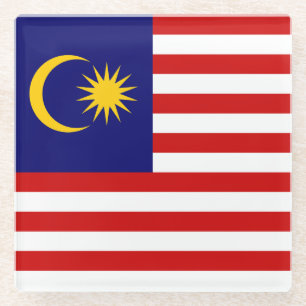 Malaysia Flag Glass Coaster