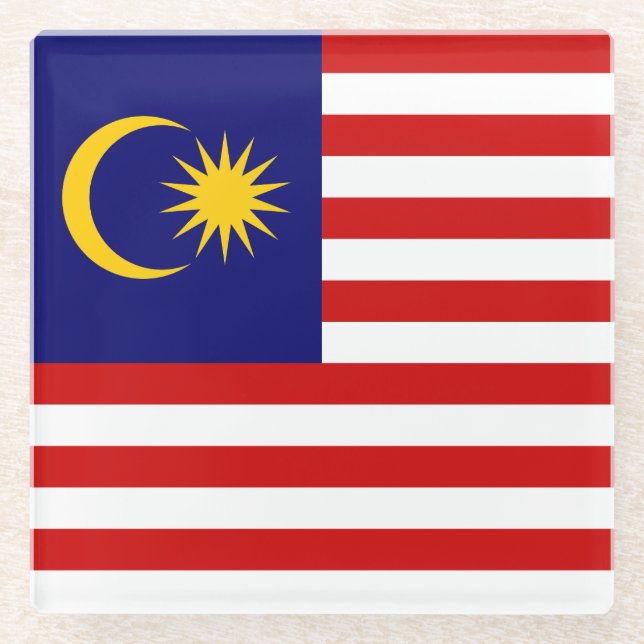 Malaysia Flag Glass Coaster (Front)