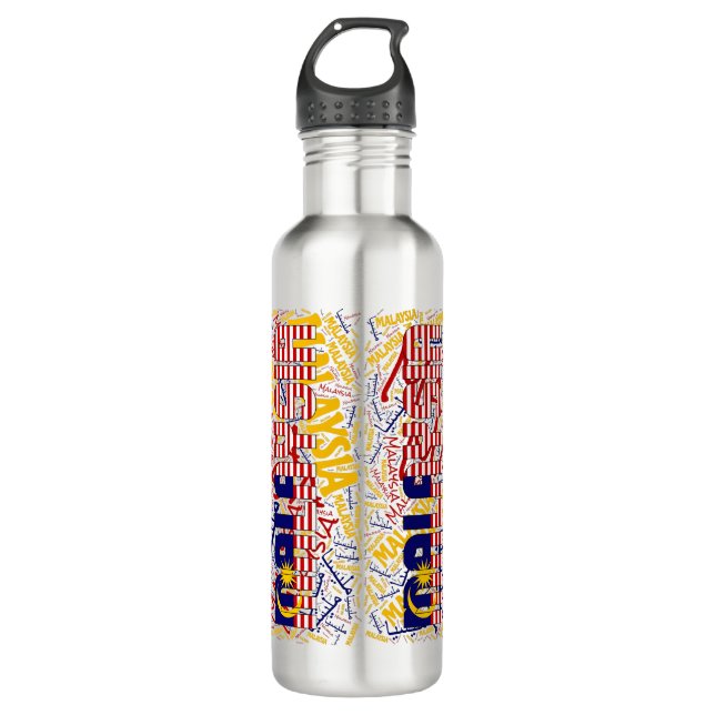 Malaysia Flag Gorgeous Patriotic 710 Ml Water Bottle (Front)
