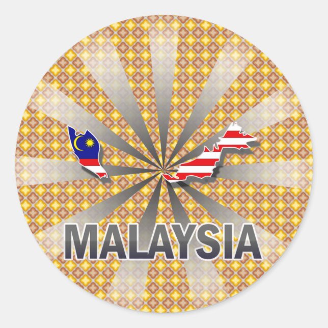 Malaysia Flag Map 2.0 Classic Round Sticker (Front)