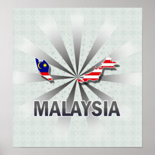Malaysia Flag Map 2.0 Poster