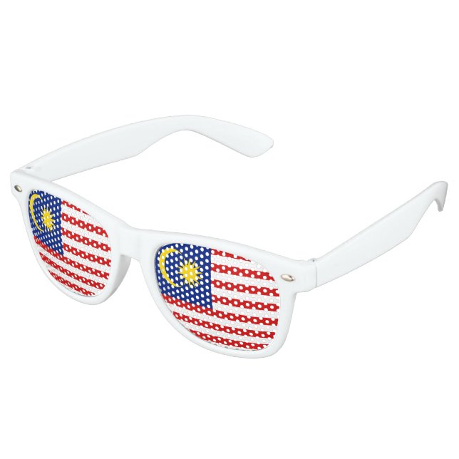 Malaysia Flag Retro Sunglasses (Angled)