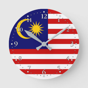 Malaysia Flag Round Clock