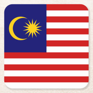 Malaysia Flag Square Paper Coaster