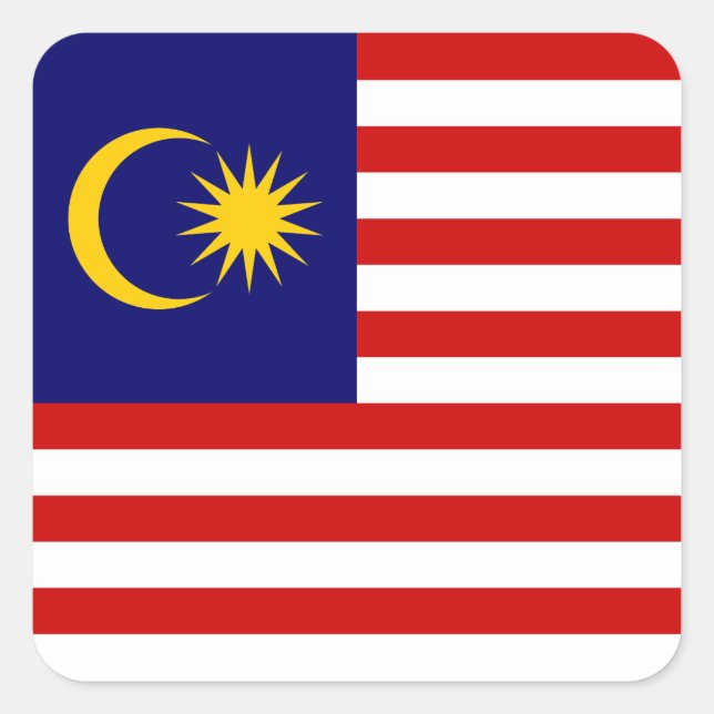 Malaysia Flag Square Sticker (Front)