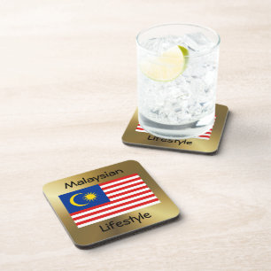 Malaysia Flag+Text Coaster