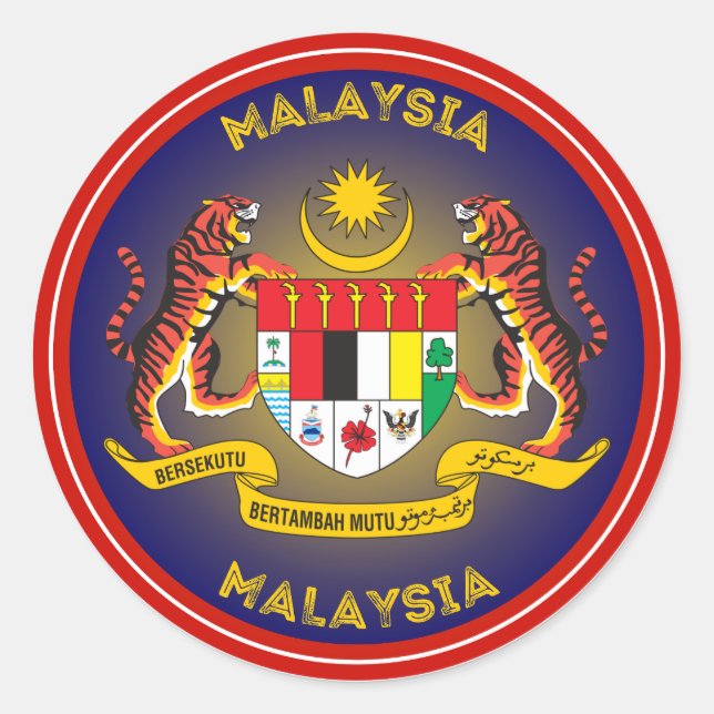 Malaysia Heritage Emblem Classic Round Sticker (Front)