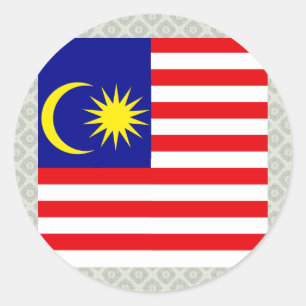 Malaysia High quality Flag Classic Round Sticker