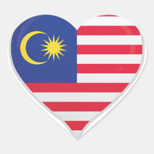 Malaysia love flag pride heart sticker