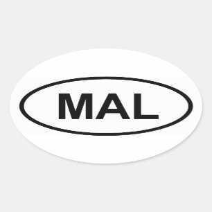 Malaysia "MAL" Oval Sticker