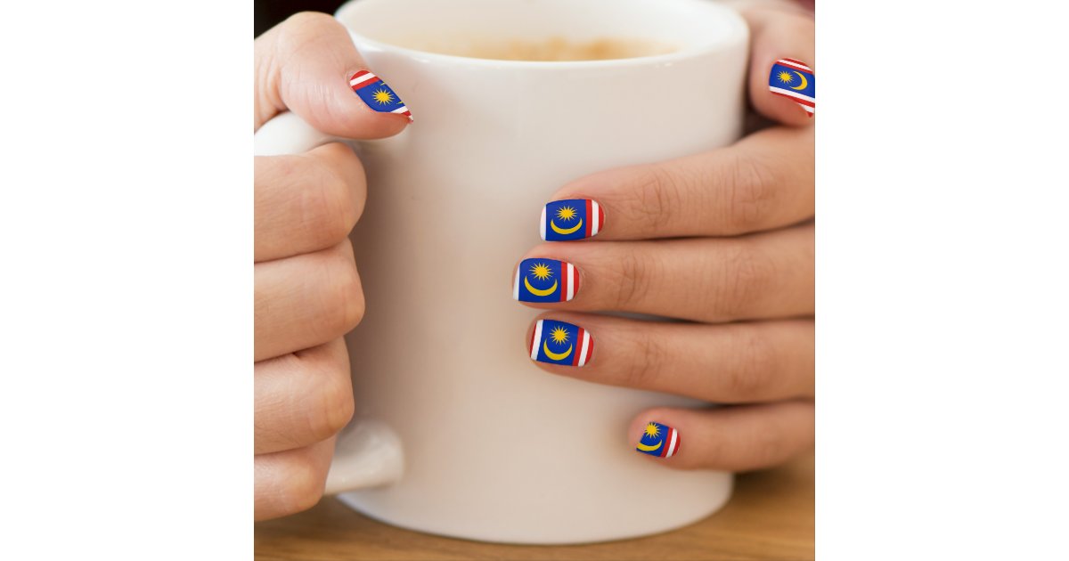 Malaysia Malay flag Jalur Gemilang Minx Nail Art | Zazzle