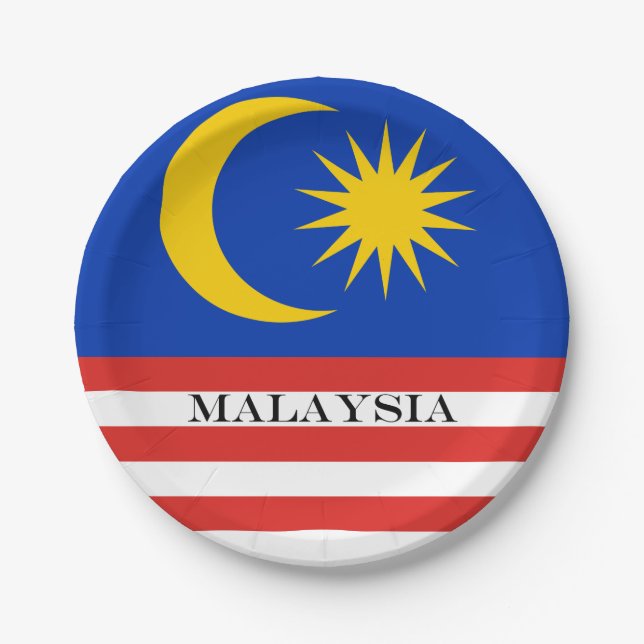 Malaysia Malay flag Jalur Gemilang Paper Plate (Front)