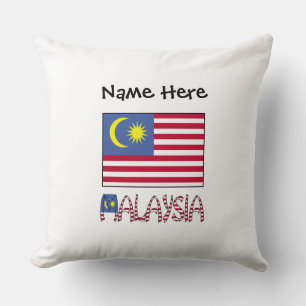 Malaysia Malaysian Flag Black Personalisation Cushion