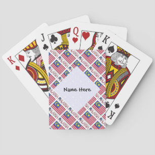 Malaysia Malaysian Flag Tiled Black Personalizatio Playing Cards