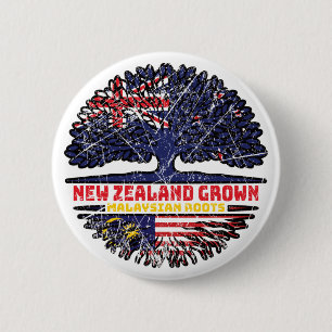 Malaysia Malaysian New Zealander New Zealand Tree 6 Cm Round Badge
