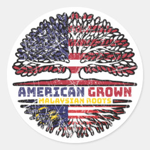Malaysia Malaysian US American USA United States Classic Round Sticker