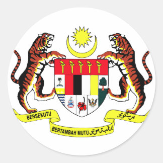 Malaysia Official Coat Of Arms Heraldry Symbol Classic Round Sticker