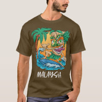 Malaysia Palm Tree Surfing Beach Vacation Tiki Man