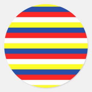 Malaysia Philippines Venezuela flag stripes Classic Round Sticker