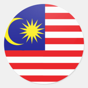 Malaysia quality Flag Circle Classic Round Sticker