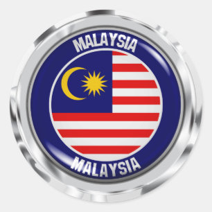 Malaysia Round Emblem Classic Round Sticker