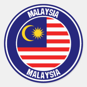 Malaysia Round Emblem Classic Round Sticker