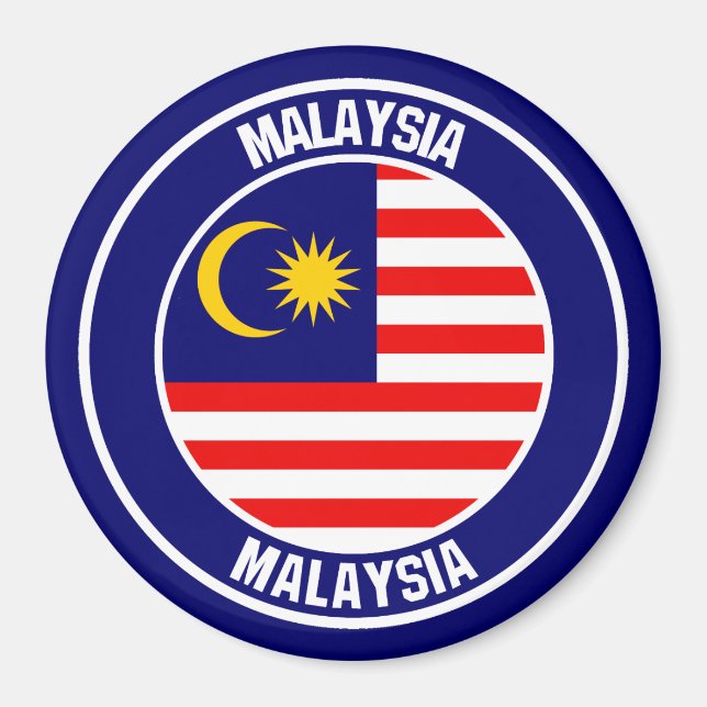 Malaysia Round Emblem Magnet (Front)