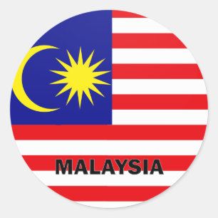 Malaysia Roundel quality Flag Classic Round Sticker