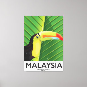 Malaysia Toucan travel poster Canvas Print