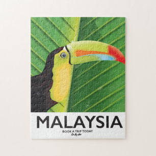 Malaysia Toucan travel poster Jigsaw Puzzle