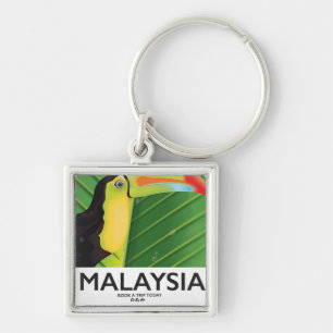 Malaysia Toucan travel poster Key Ring