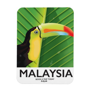 Malaysia Toucan travel poster Magnet