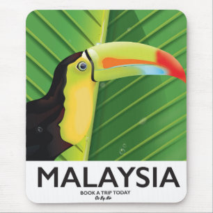 Malaysia Toucan travel poster Mouse Mat