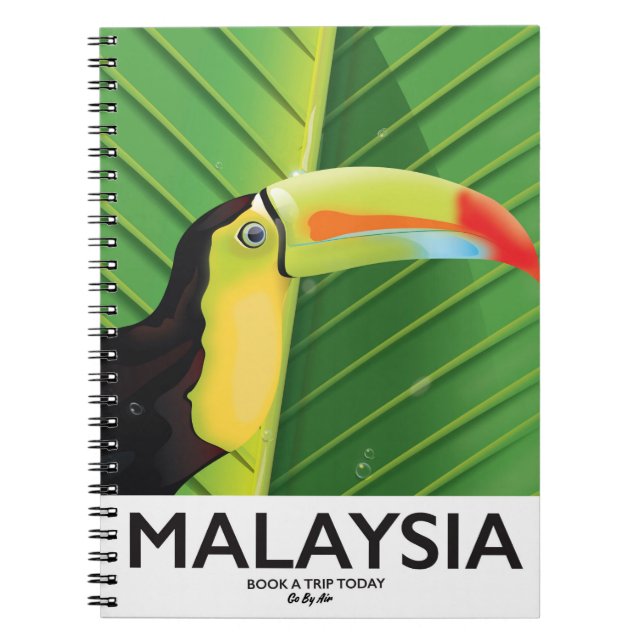 Malaysia Toucan travel poster Notebook (Front)