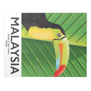 Malaysia Toucan travel poster Notepad
