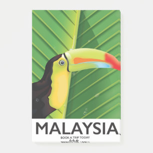 Malaysia Toucan travel poster Post-it Notes