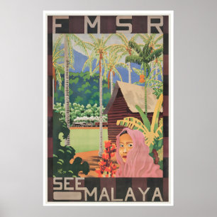 Malaysia Travel Poster Asian Wall Art Singapore