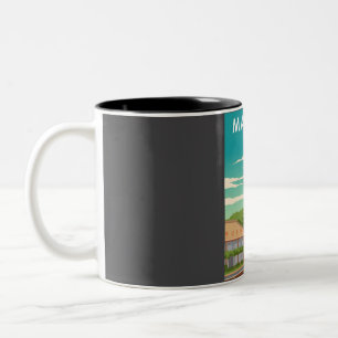 Malaysia Vintage Minimal Retro Travel Poster Two-Tone Coffee Mug