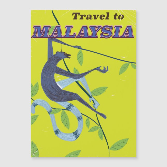 Malaysia vintage style travel poster (Front)