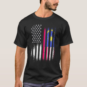 Malaysian American Patriot Grown Country USA Flags T-Shirt