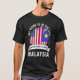Malaysian American Patriot Grown Proud Home USA Fl T-Shirt