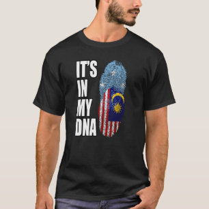 Malaysian And Micronesian Mix DNA Heritage Flag T-Shirt